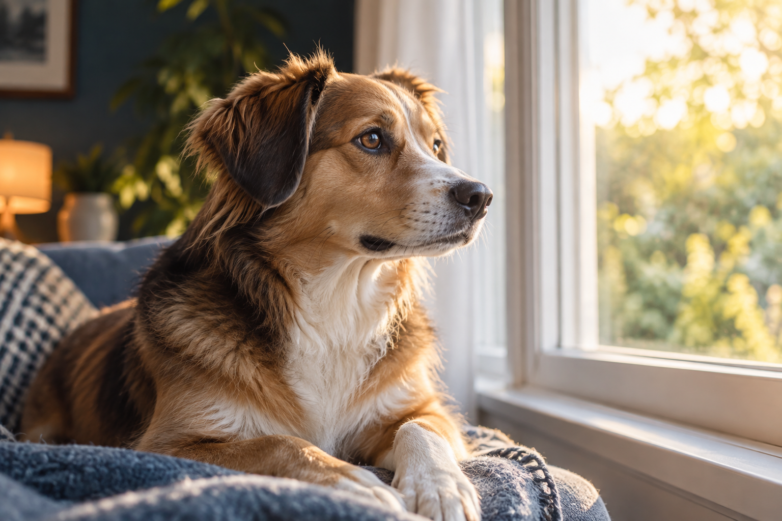 Perro observando atentamente